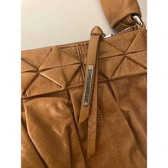 NWT Elliot Luca Y2K Retro Hipster Leather Shoulder Bag with Zip Close in Cognac - Picture 12 of 15
